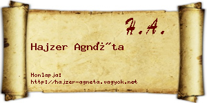 Hajzer Agnéta névjegykártya